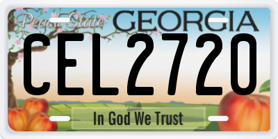 GA license plate CEL2720