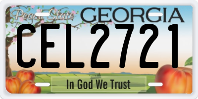 GA license plate CEL2721