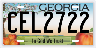 GA license plate CEL2722