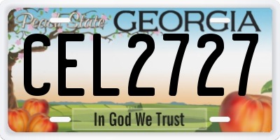 GA license plate CEL2727