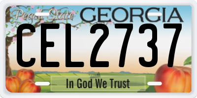 GA license plate CEL2737