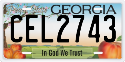 GA license plate CEL2743