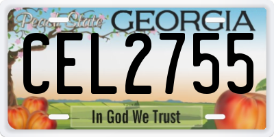 GA license plate CEL2755
