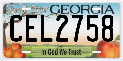 GA license plate CEL2758
