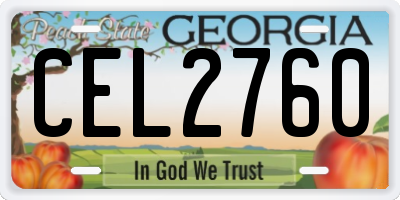 GA license plate CEL2760