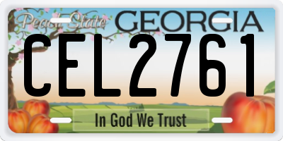 GA license plate CEL2761
