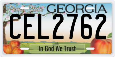 GA license plate CEL2762