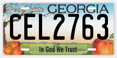 GA license plate CEL2763
