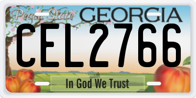 GA license plate CEL2766