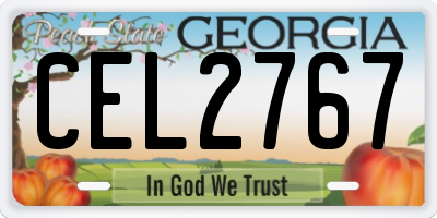 GA license plate CEL2767