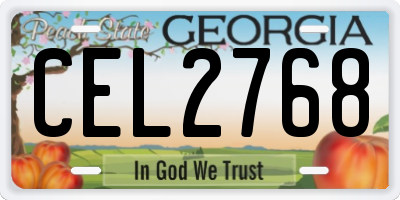 GA license plate CEL2768