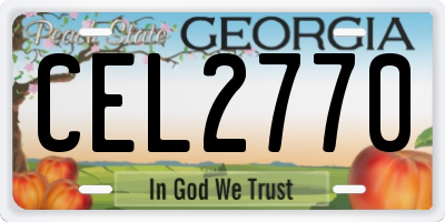 GA license plate CEL2770