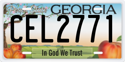 GA license plate CEL2771