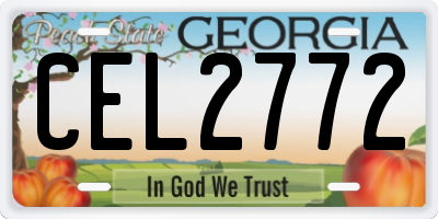GA license plate CEL2772