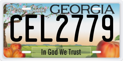 GA license plate CEL2779