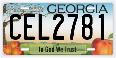 GA license plate CEL2781