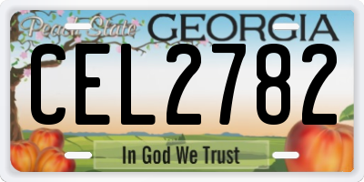 GA license plate CEL2782