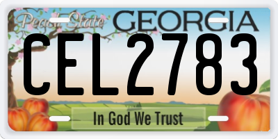GA license plate CEL2783