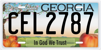 GA license plate CEL2787