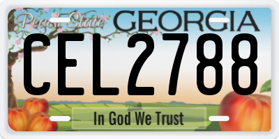 GA license plate CEL2788