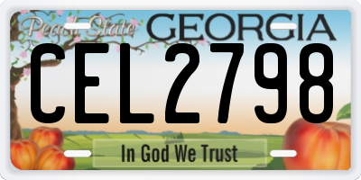 GA license plate CEL2798