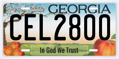 GA license plate CEL2800