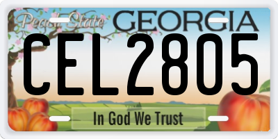 GA license plate CEL2805