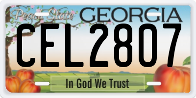GA license plate CEL2807