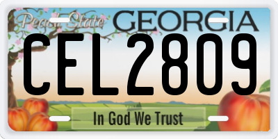GA license plate CEL2809