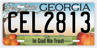 GA license plate CEL2813