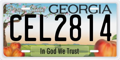 GA license plate CEL2814
