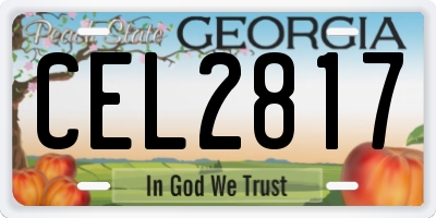 GA license plate CEL2817