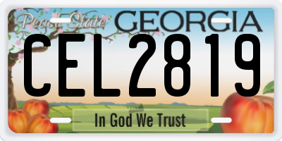 GA license plate CEL2819