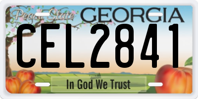 GA license plate CEL2841