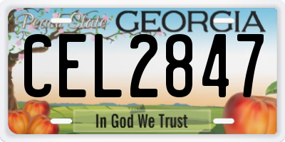 GA license plate CEL2847