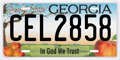 GA license plate CEL2858