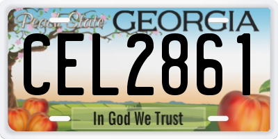 GA license plate CEL2861