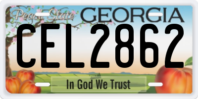 GA license plate CEL2862