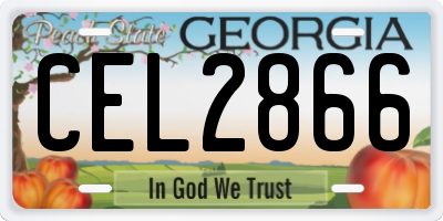 GA license plate CEL2866