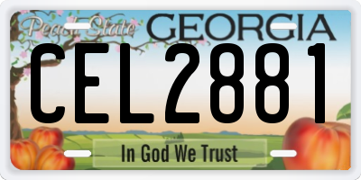 GA license plate CEL2881