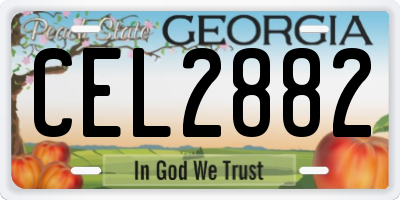 GA license plate CEL2882