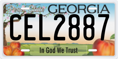 GA license plate CEL2887