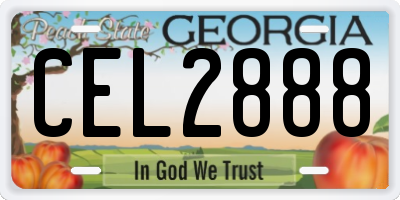 GA license plate CEL2888