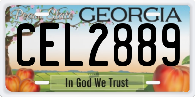 GA license plate CEL2889
