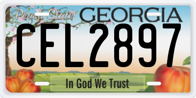 GA license plate CEL2897