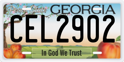 GA license plate CEL2902