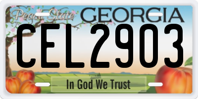GA license plate CEL2903
