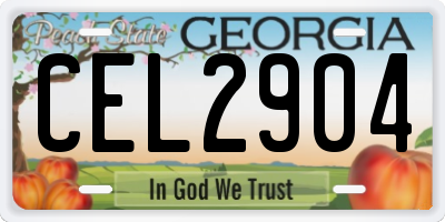 GA license plate CEL2904