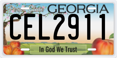 GA license plate CEL2911