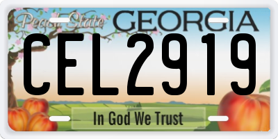 GA license plate CEL2919
